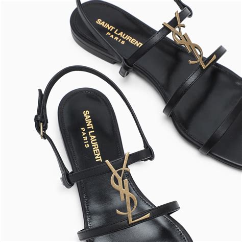 ysl cassandra logo sandal|YSL tribute flat sandals.